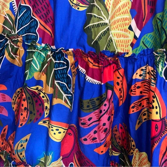 Farm Rio Anthropologie Women’s Beaks & Bananas Cotton Midi Dress Size M $198 - Picture 3 of 8
